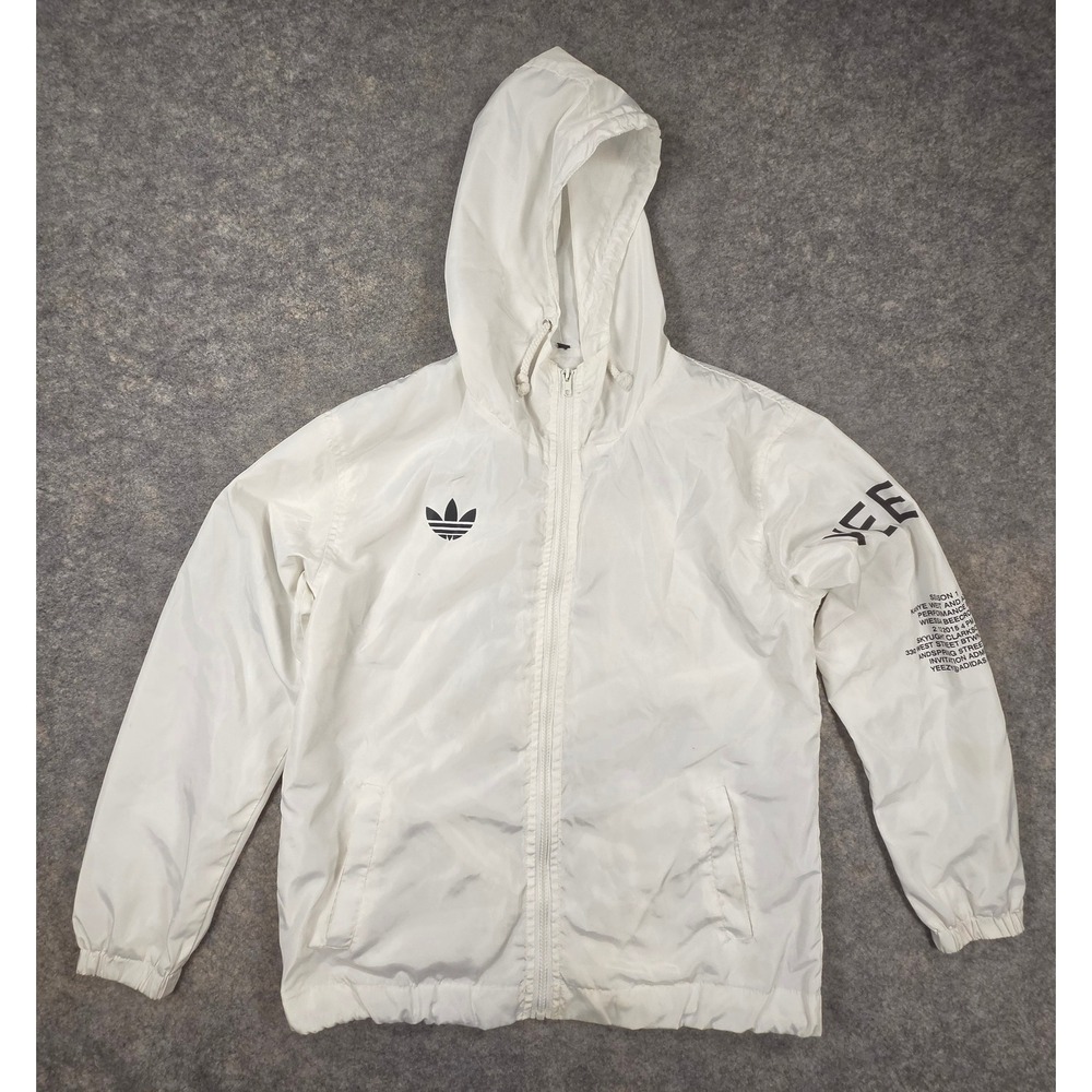 Adidas Kanye West Yeezus Tour Windbreaker Jacket White Yeezy Size XS Rap Hip Hop
